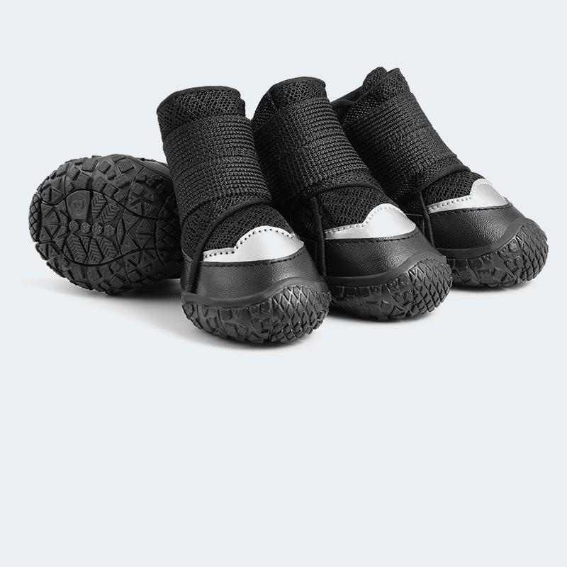 4Pcs/Set Breathable Dog Shoes Waterproof Dog Boots Professional Outdoor Anti-Slip Durable for Puppy Hiking Rubber Sole Pet Boots