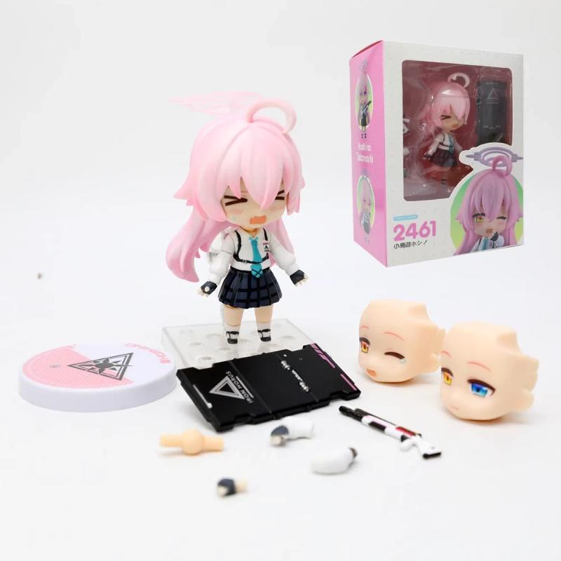 Blue Archive Таканаси Хосино 2461 Q-версия Нендороид Подвижная Аниме Фигурка Со Сменными Лицами Оружием Коллекционные Украшения Подарок Игрушки