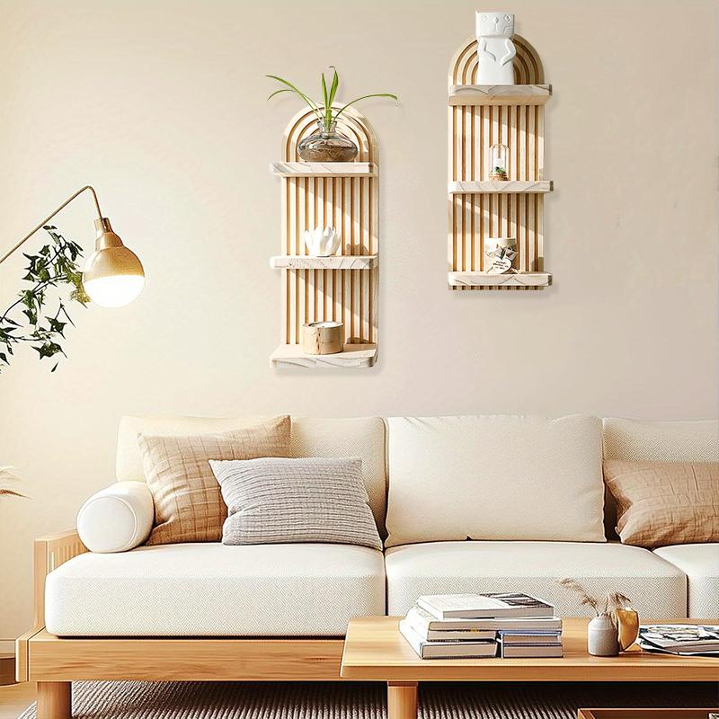 Bohemia Storage Rack Handmade Wood Multipurpose Wall Hanging Creative Crafts Ornaments Home Decoration