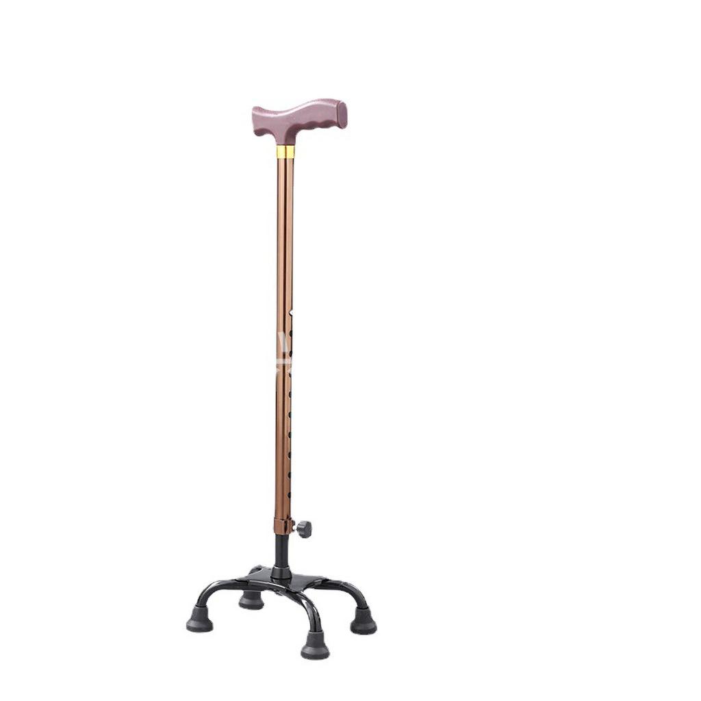 Quad Walking Cane 250kg Bearing Capacity 10 Adjustment Levels Anti Slip Aluminum Alloy Crutches with