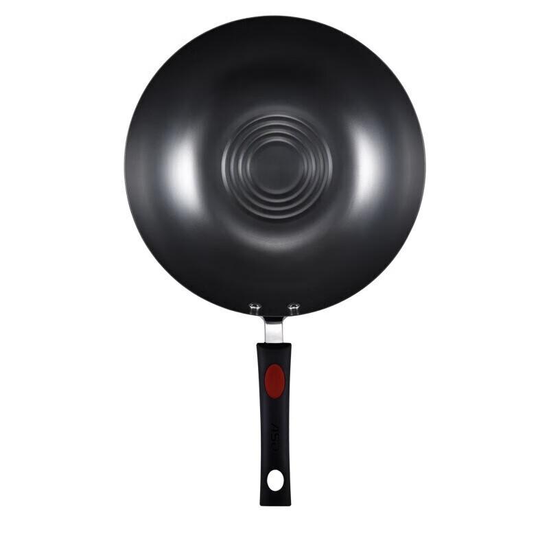 ASD 32cm Rust-Resistant Fine Iron Wok with Standable Lid