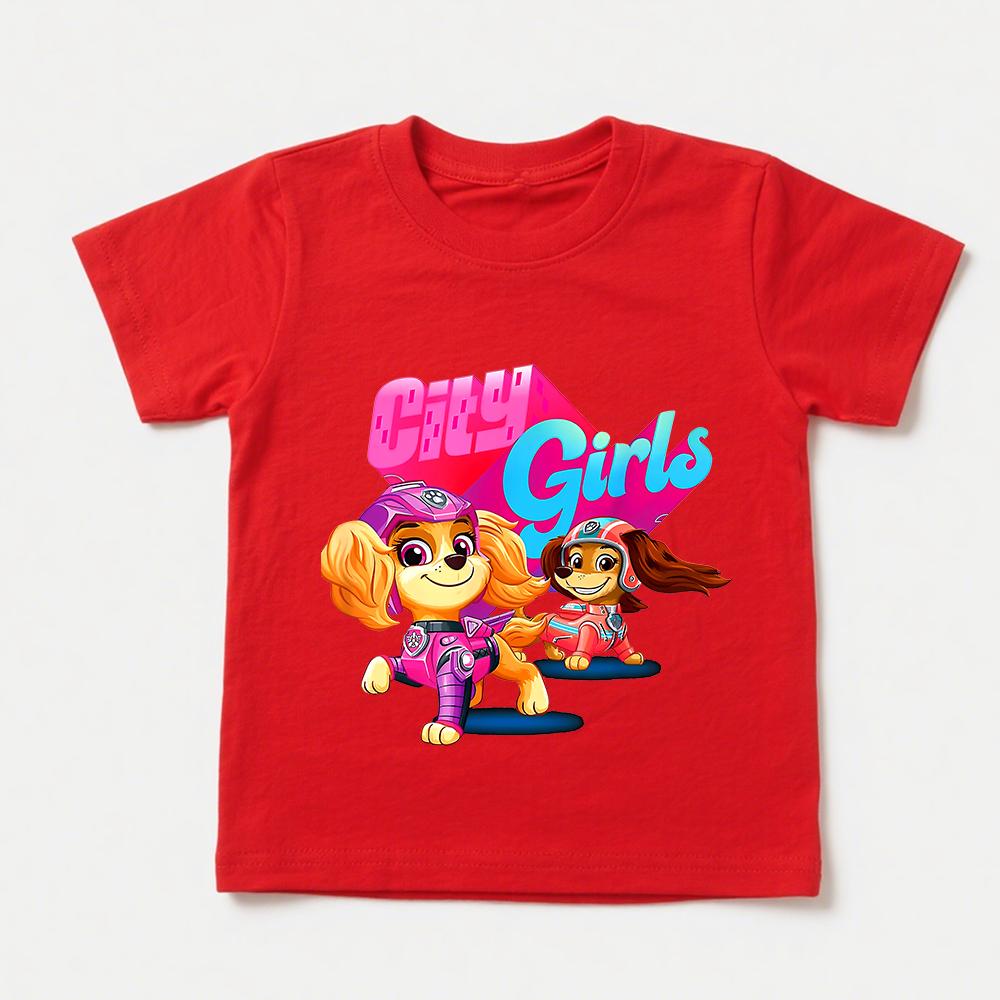 Paw Patrol Skye Liberty Graphic T Shirt Girls Casual Summer Clothes Kids Fashion Tee Top 100