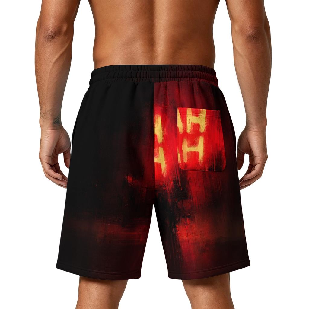 Men's Loose Shorts with Pockets - Layer Fabric Gym Training Beach Shorts