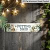 2D Flat Vintage "POTTING SHED" Metal Sign, Rustic Garden Wall Decor, 15.7×3.94" Outdoor Porch Decor & Gift