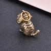 Brass Cartoon Little Tiger Animal Keychain Pendant Zodiac Tiger Small Pendant