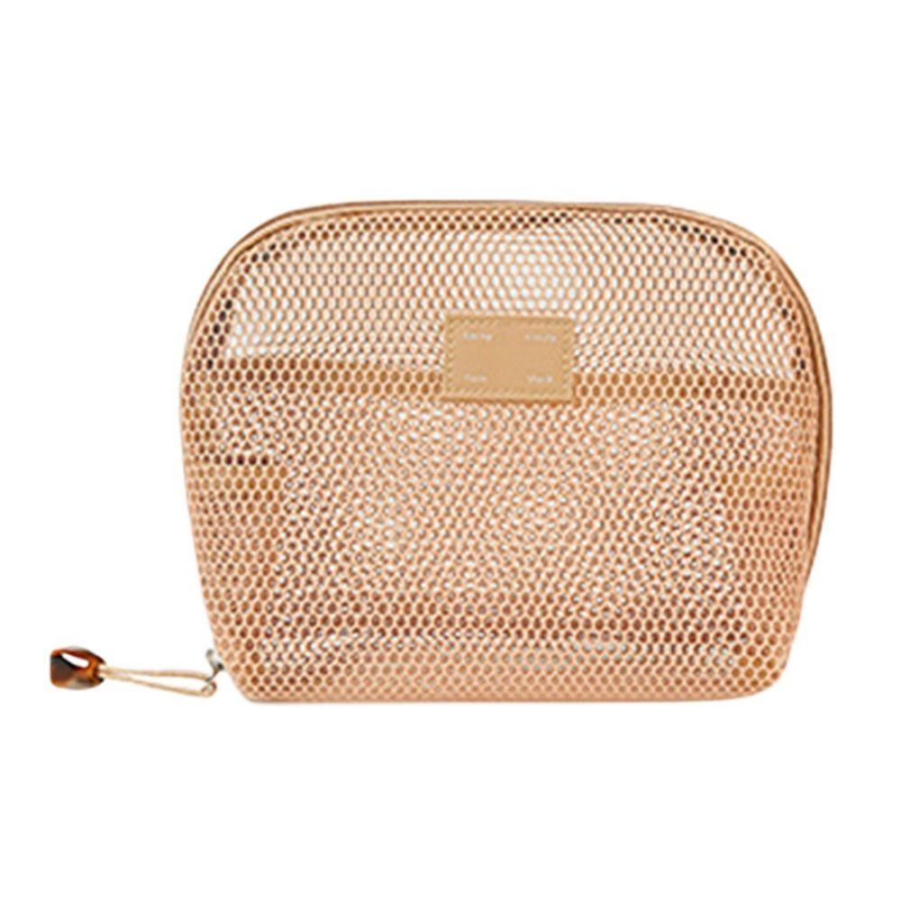 Solid Color Mesh Cosmetic Bag S/M/L Cosmetic Accessories Organizer Toiletry Storage Bag  Lipstick