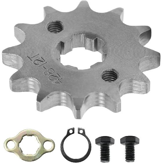 428 Chain Sprocket 12T 17mm Front Engine Sprocket Compatible with 50cc 70cc 110cc 125cc 140cc 160cc ATV Dirt Bike Quad TaoTao Roketa Sunl (12T, 17mm)