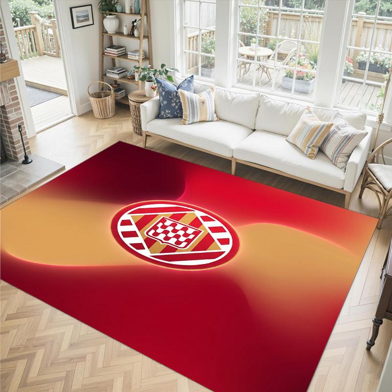 Girona FC Design Crystal Velvet Carpet Cozy Non?Slip Printed Rug For Bedroom Living Room Entrance