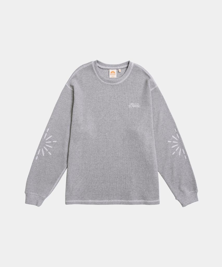 HELLO SUNRISE Sunlight Waffle L/S_Gray