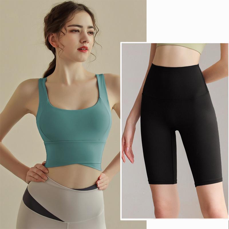 JYL Yoga Shorts Trousers Suit Professional  High Strength Shockproof Fixed Cup