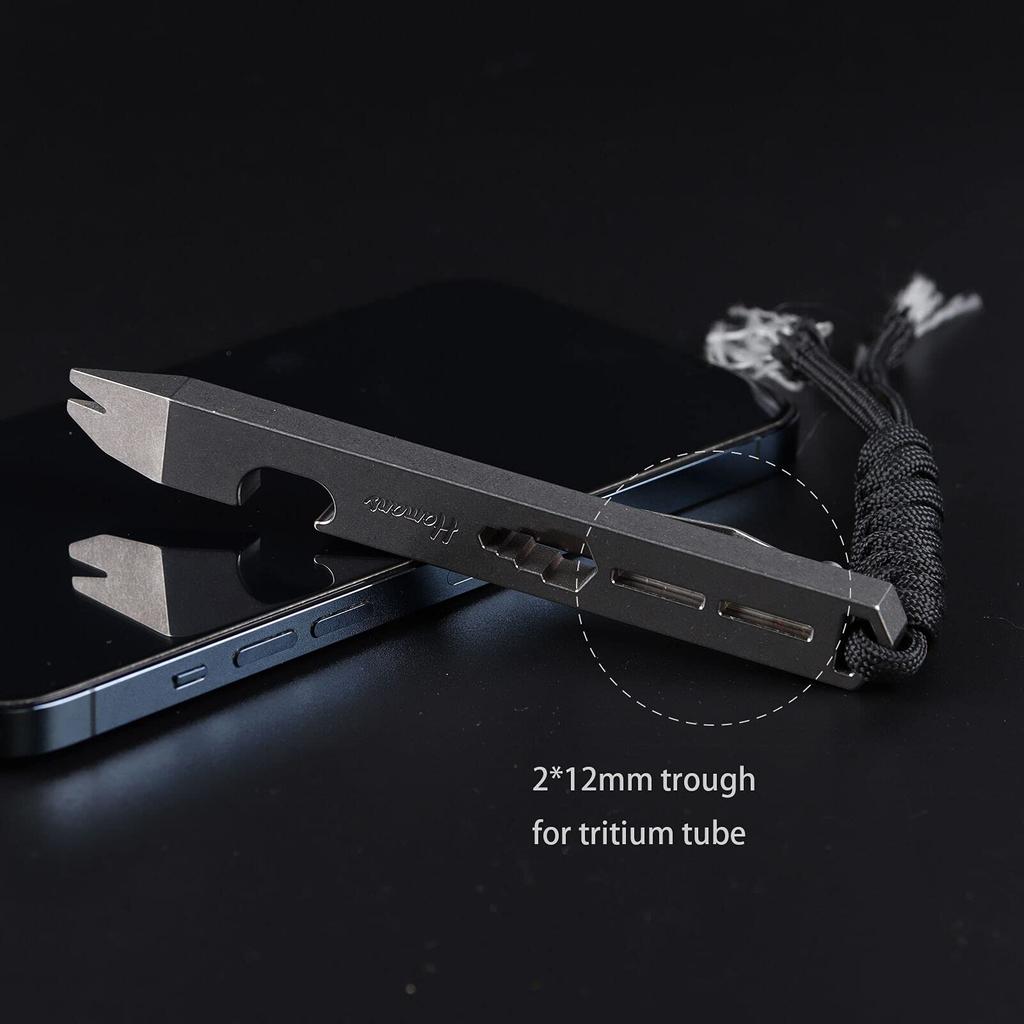 Hamans Titanium Prybar EDC with Bottle Screwdriver and Clip Function Multi-Tool Opener, Wrench,