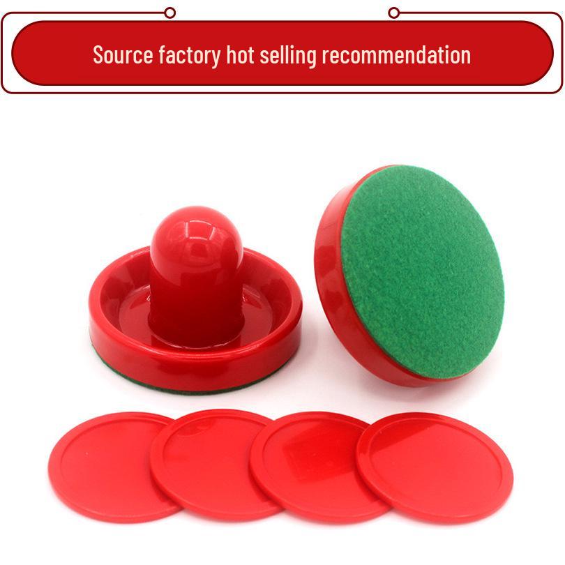 

Rongrongle Air Hockey Puck Pusher Set: 96mm Striker, Full Color Plastic Accessory 2 Pushers + 2 Felt Pads + 4 x 51mm Pucks красный