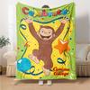 1pc Curious George (7) Blanket, Gift, for Men and Women, Soft Blanket, Good for Sofa Bed Couch Travel, Lightweight Flannel Blanket