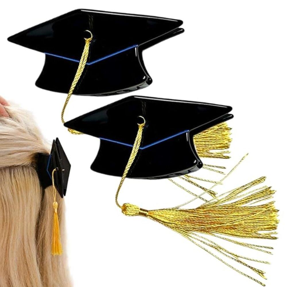 1/2 Pièces Chapeau de Doctorat Portable Pince à Cheveux Décorative Headwear Gland Pince à Cheveux Événement Cérémonie