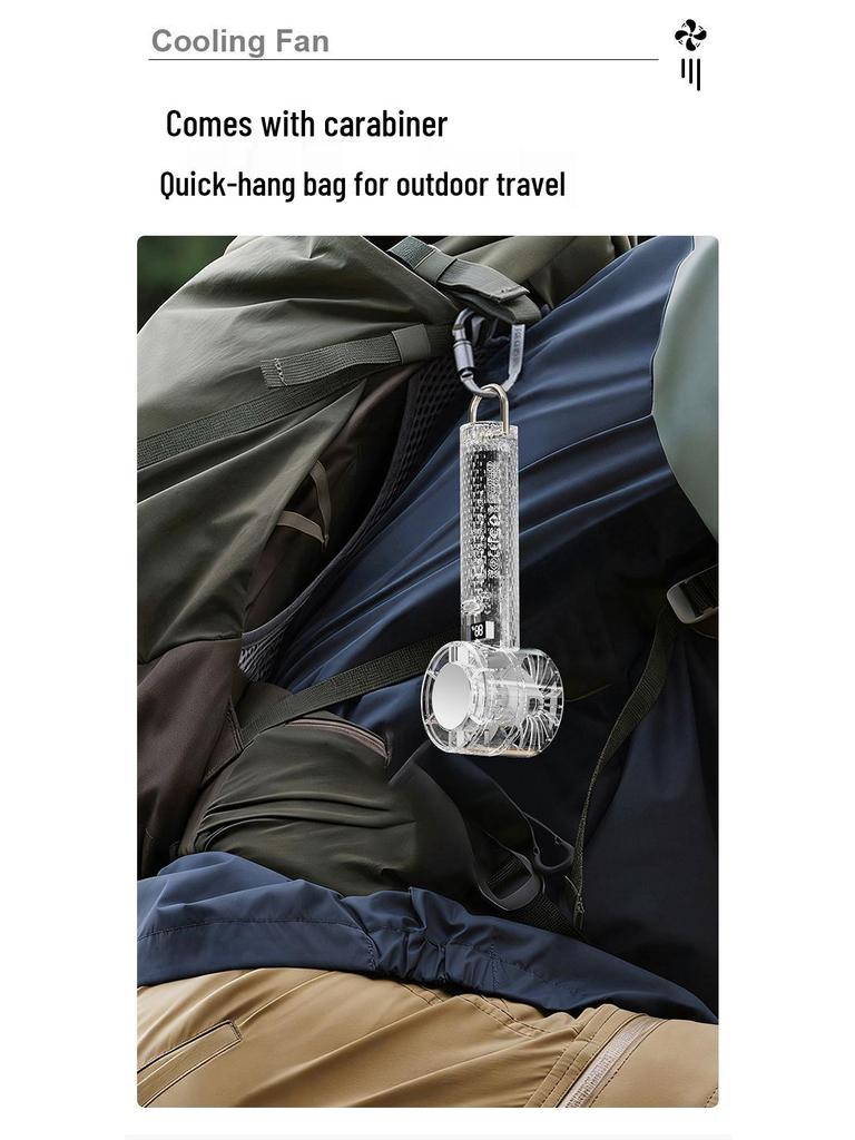 2026 Portable Mini Turbo Refrigerating Fan with Transparent Digital Display and Semiconductor Cold Compress