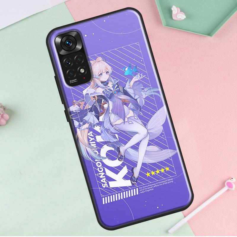 

Чехол Genshin Impact Sangonomiya Kokomi для Redmi Note 12 Pro Plus для Redmi Note 10 8 9 11 Pro 12S 11S 10S 9S 9C 10C 12C Redmi Note 12 4G