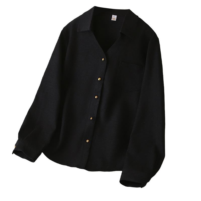2026 Spring Plus Size Women's Long Sleeve Lapel Cardigan - Simple and Elegant Top