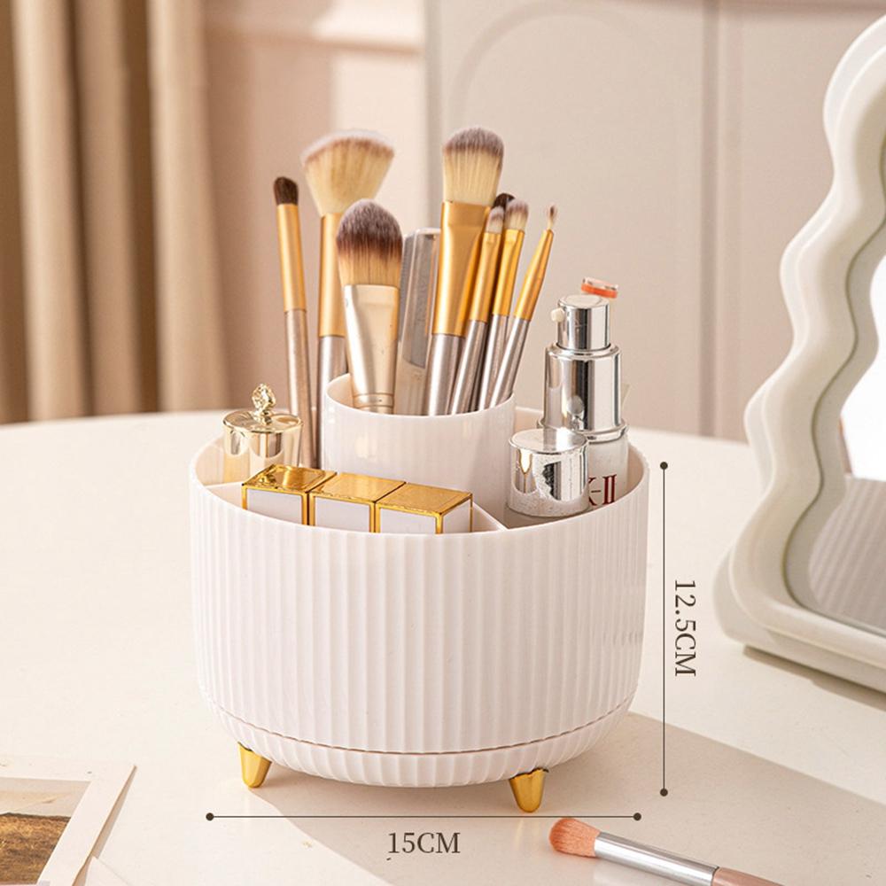 Rotating Cosmetic Organizer Makeup Brush Eyebrow Pencil Holder Desktop Storage Container