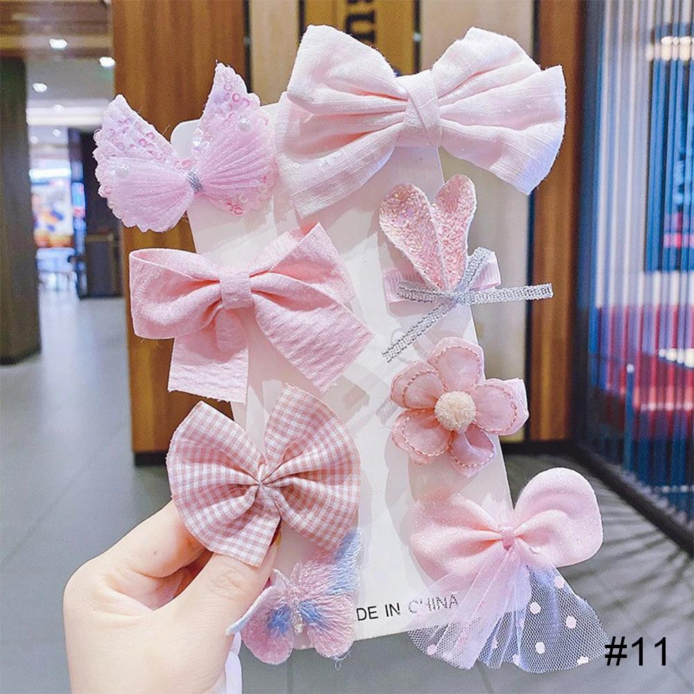 8Pcs/Set Sweet Big Bow Flower Elastic Hairbands Children Girls Hair Ties Fashion Headbands Hair Accessories Rubber Band For Kid