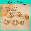 Geometric Stainless Steel Earring Set For Women With Gold Finish For Fashion And Gifts