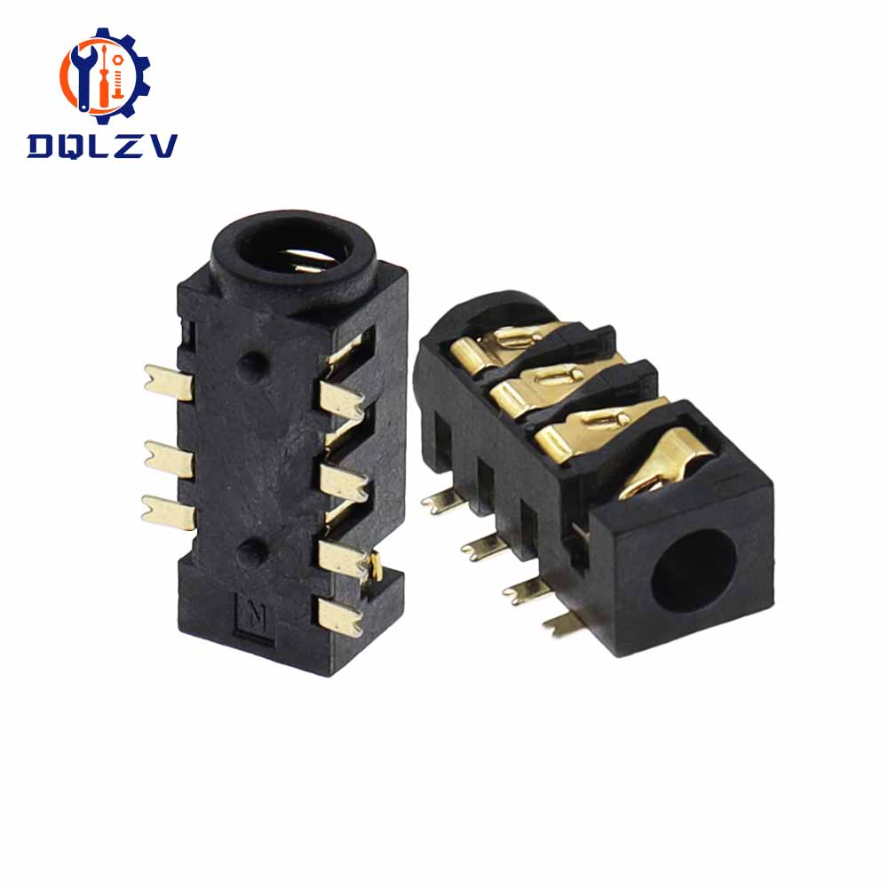 PJ-393 7Pin 3.5mm Audio Headphone Female Socket Jack Gold-Plated 7 Foot 4 Section DIP SMD SMT PJ393 Connector
