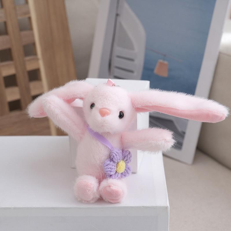 Adorable Plush Bunny Keychain Cute Rabbit Doll Wedding Favor Soft Toy Accessory