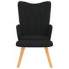 Vidaxl Armchair with Footrest, Black, Fabric Upholstered