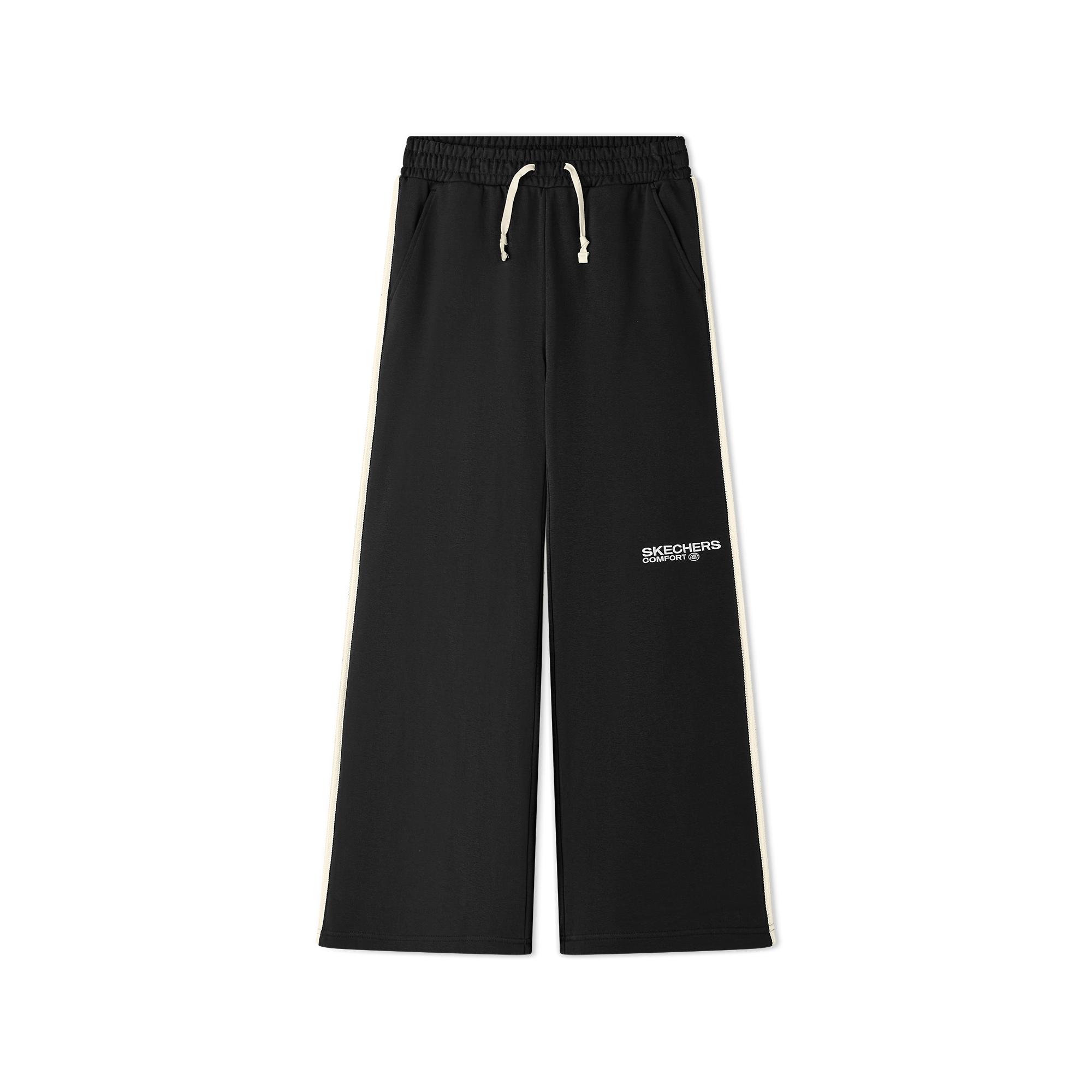Skechers Warm Stretch Drawstring Color Block Spliced Casual Loose Comfortable Design Lightweight Knitted Sports Pants Women pants L325W100-0018 S