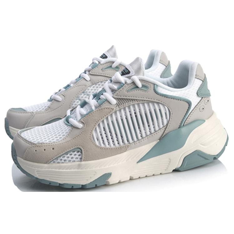 Li Ning Breathable Low top Casual Shoes Women's Light Gray Green AGCQ062-3