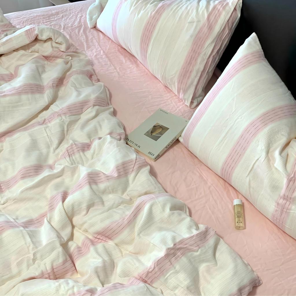 Live Broadcast Explosion Class A Maternal And Infant Grade Cotton Pure Cotton Double-Layer Yarn 4-Pcs Set Student Children'S Dormitory 3Pc Quilt Cover
