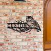 Metal House Number Owl Address Sign, Custom Street Number Plaque, Wrought Iron Door Decor
