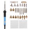 28 in 1 Elektrischer Lötkolben Schnitz Pyrographie Werkzeug Holzbrennset mit Lötkolben + Spitzen + 2 Schablonen + Stifthalter