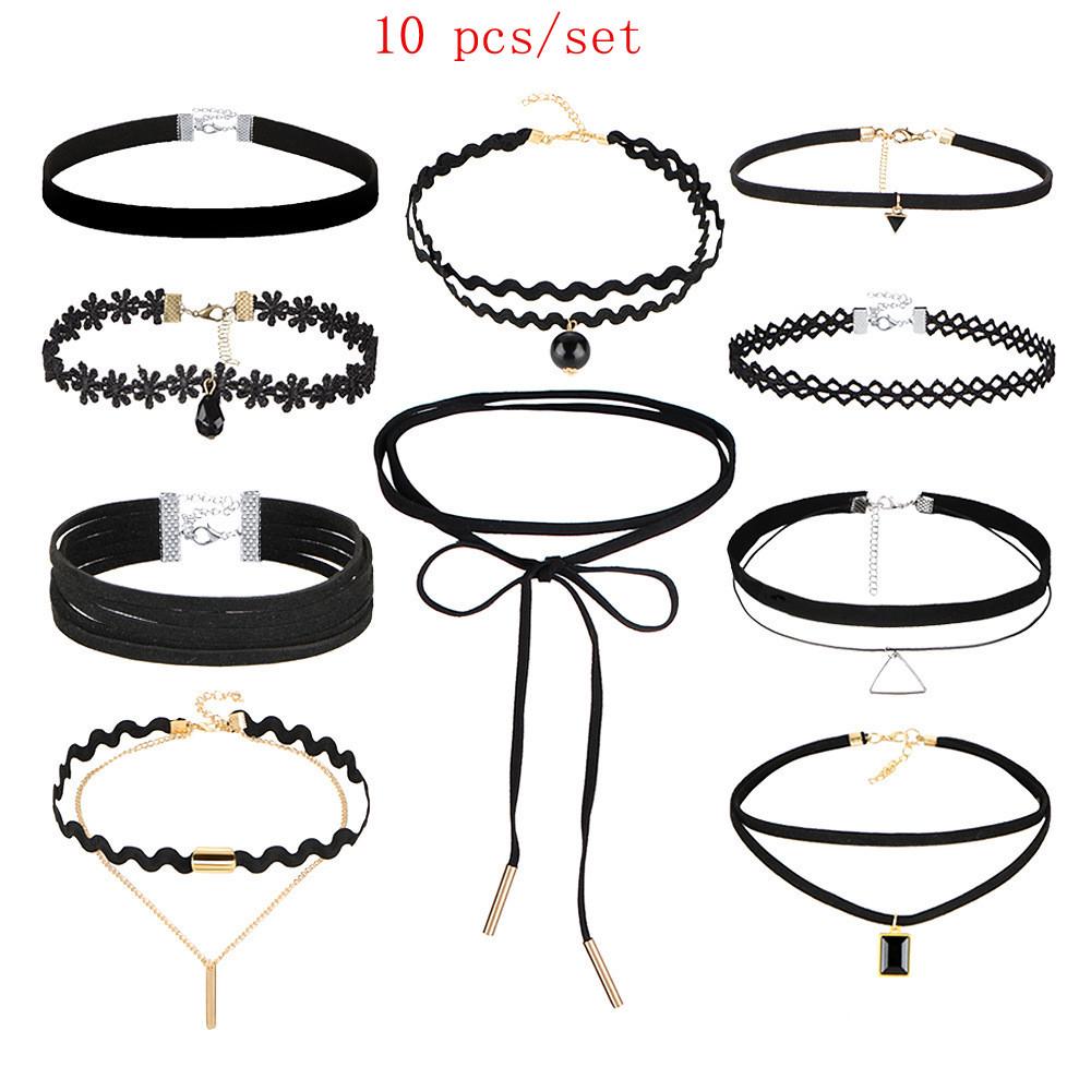 

Винтажное готическое кружевное колье с бантом, ожерелье с каменной подвеской, цепочка для женщин, элегантные вечерние ювелирные изделия, подарки