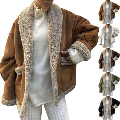 Damenmode Retro Mantel mit Revers und lockerem Übermantel
