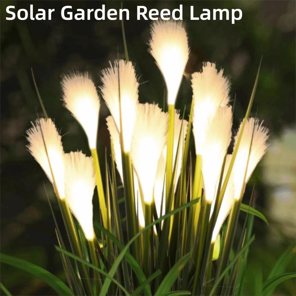 LED Solar Garten Schilf Lampe Simulation Optische Faser Outdoor Wasserdicht Rasen Licht Leuchtende Rohrkolben Blume