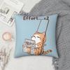 Cute Cat Illustration Pillow Case Square Double-Sided Printing Sofa Cushion Cover Pillowcase Bedroom Bedside