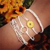 Pulseira da amizade Pulseira de corda trançada Pulseira de casal ajustável Conjunto de joias para festa Presentes