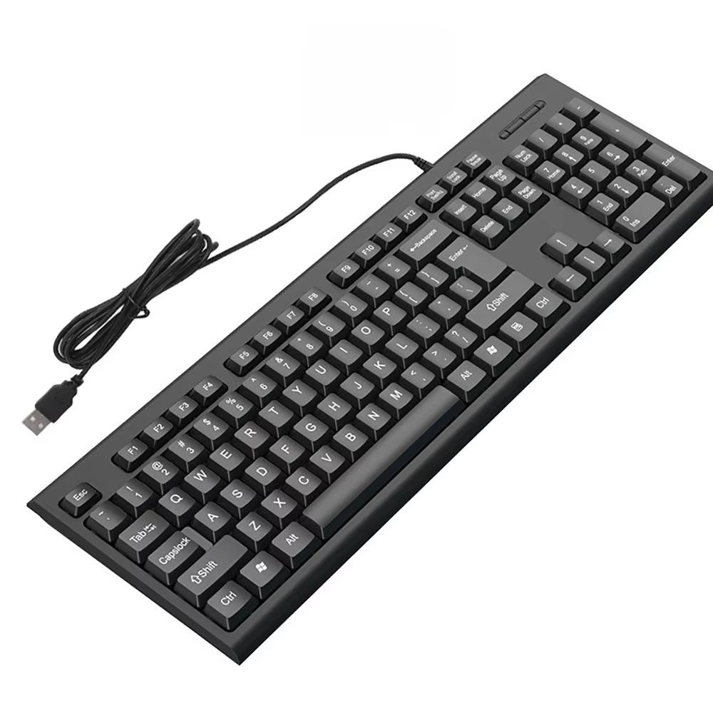 

USB Wired Keyboard 104 Keys Standard Keyboard Laptop Gaming Keyboard Membrane Keyboard Ergonomic keyboard For PC Windows Mac OS чорний