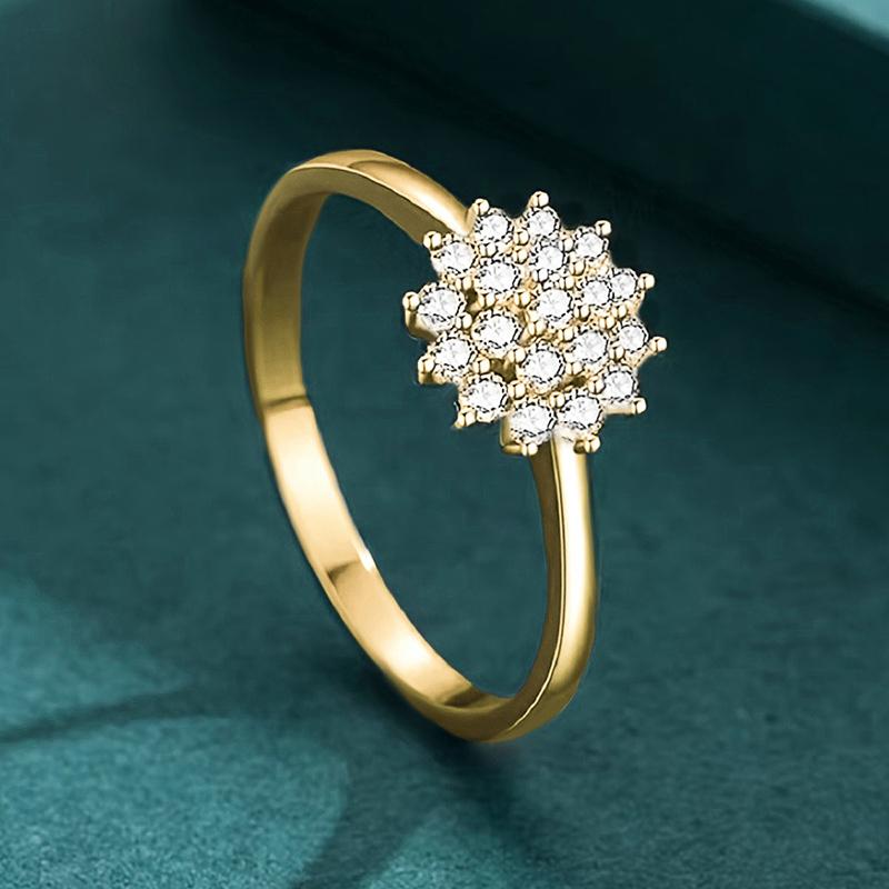 

Huitan Sparkling Flower Shaped Women Rings with Crystal Cubic Zirconia Trendy Wedding Band Accessories Temperament Lady Jewelry 10