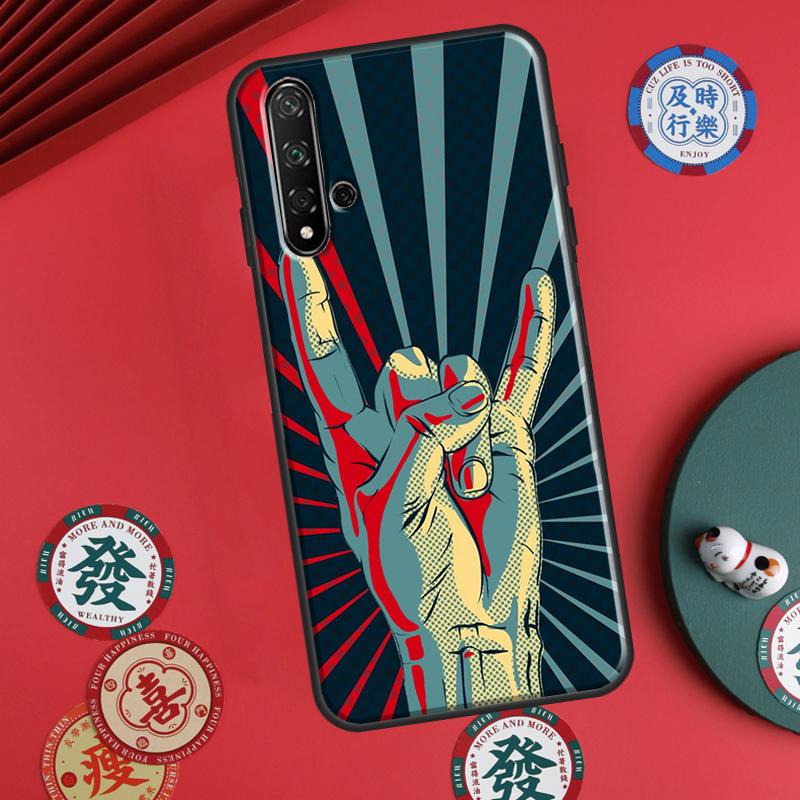 Rock Roll Skull For Huawei P30 P20 P40 Lite P60 Pro Nova 5T 12s 12i 11i Y90 Y70 Y60 Y61 Y91 Y72 9 10 SE Case