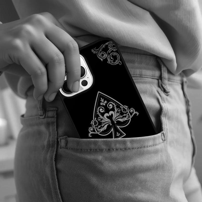Ace of Spades Poker Phone Case For iPhone 17 Air 15 16e 14 13 Pro Max Coque 12 11 Pro Max PLUS Cover