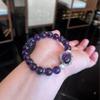 Handmade Natural Amethyst Bracelet 10mm Deep Purple Crystal Beads Minimalist Luxury Womens Jewelry Gift