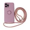 Liquid Frosted Magnetic Silicone Phone Case With Lanyard Crossbody Stand Protective Cover For Apple Iphone