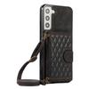 For Samsung Galaxy S21 FE 5G Kickstand Phone Case TPU+PU Leather Shoulder Phone Bag