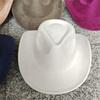New Blue Suede Hat 7.5Cm Western Cowboy Women'S Fedora Hat Men'S Church Jazz Hat Fashion Travel Party Hat Denim Hat