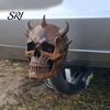 Horned Demon Skull Tow Cover Trailer Dust Heavy-Duty 3D Dust-proof Printed One-Piece Molded Bar Cap Matte Texture Accessory Weatherproof Hitch