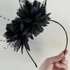 Luxurious Soft Feathered Hairpiece Flower Headwear Adjustable Headband for Halloween Festival Costume Coplay Party