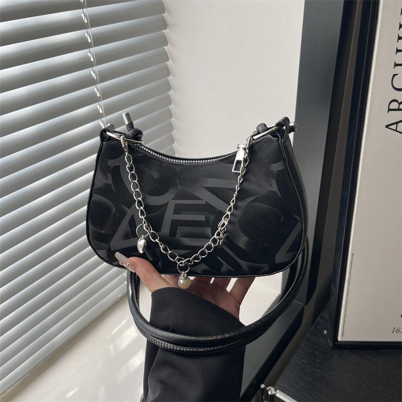 

Simple Versatile Pu Shoulder Underarm Bags for Women Lightweight Portable Ladies Crossbody Bag Large Capacity Girl Chain Handbag чёрный