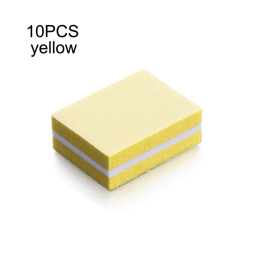 10PCS Mini Nail Files Polishing Blocks Colorful Double-sided Sponge Nail Polish Sanding Buffer Strips Nail Care Manicure Tools