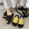 Small Thick-bottomed Woven Sandals Women's Summer New Retro Fashion Outer Wear Open-toed Seaside Beach Slippers